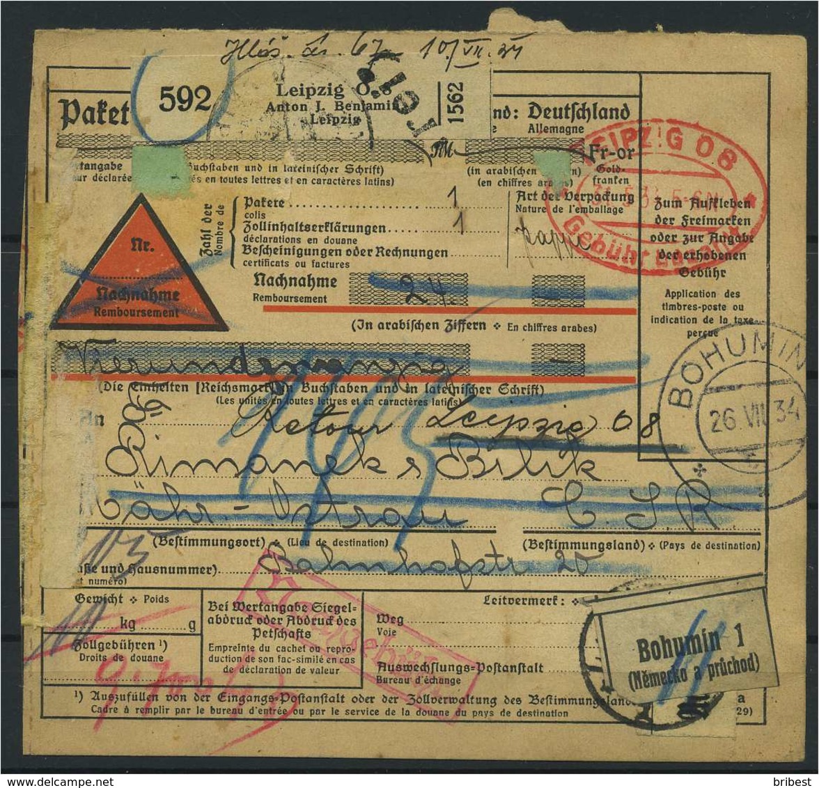 Paketkarte 1934 LEIPZIG Siehe Beschreibung (116621) - Sonstige & Ohne Zuordnung
