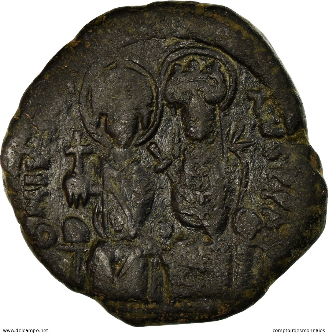 Monnaie, Justin II, Follis, 573-574, Constantinople, TTB, Cuivre, Sear:360 - Byzantium