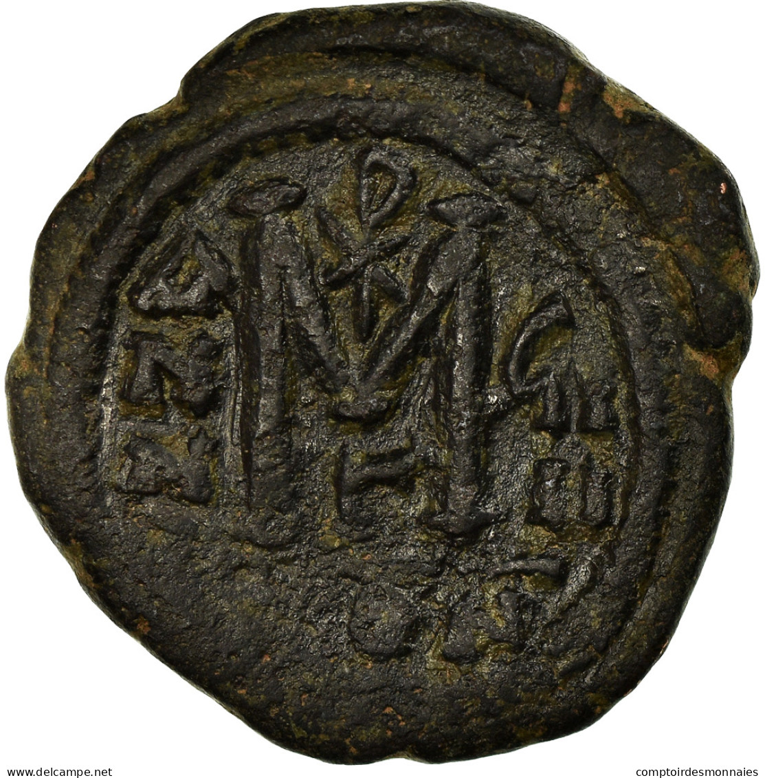 Monnaie, Justin II, Follis, 573-574, Constantinople, TTB, Cuivre, Sear:360 - Byzantium