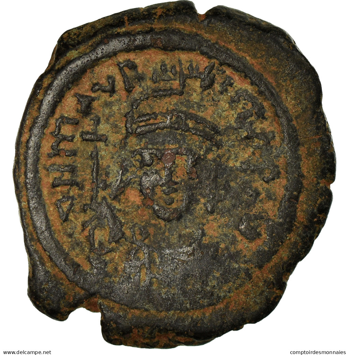 Monnaie, Maurice Tibère, Demi-Follis, 585-586, Antioche, TB+, Bronze, Sear:535 - Byzantium