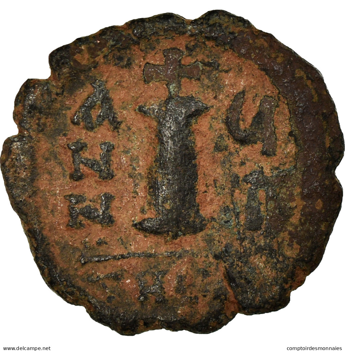 Monnaie, Justin II, Decanummium, 571-572, Antioche, TB+, Bronze, Sear:383 - Byzantium