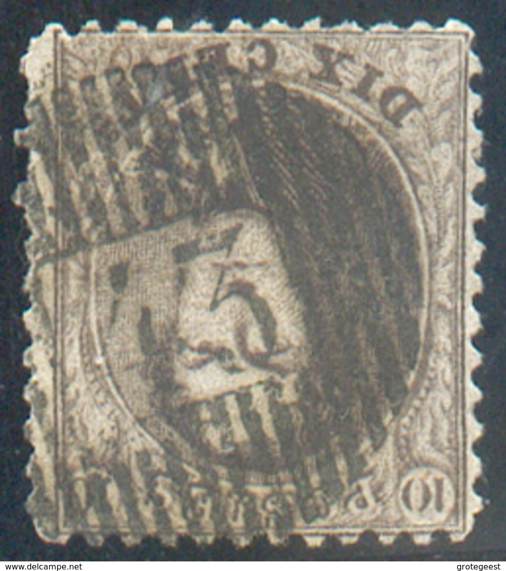 N°14 - Médaillon 10 Centimes Brun, Obl; D.43 OOSTVLETEREN Centrale Et Nette. - 15322 - 1863-1864 Medaillen (13/16)