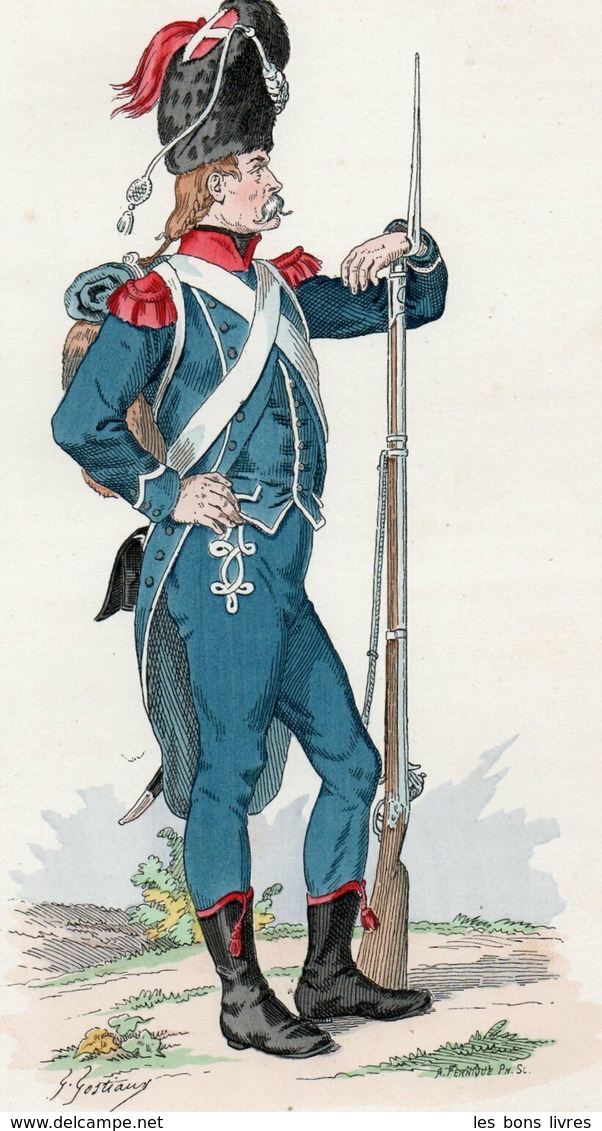 Gravure Couleur. Militaria. Infanterie. Carabinier Demi-brigade Légère 1797 - Divise