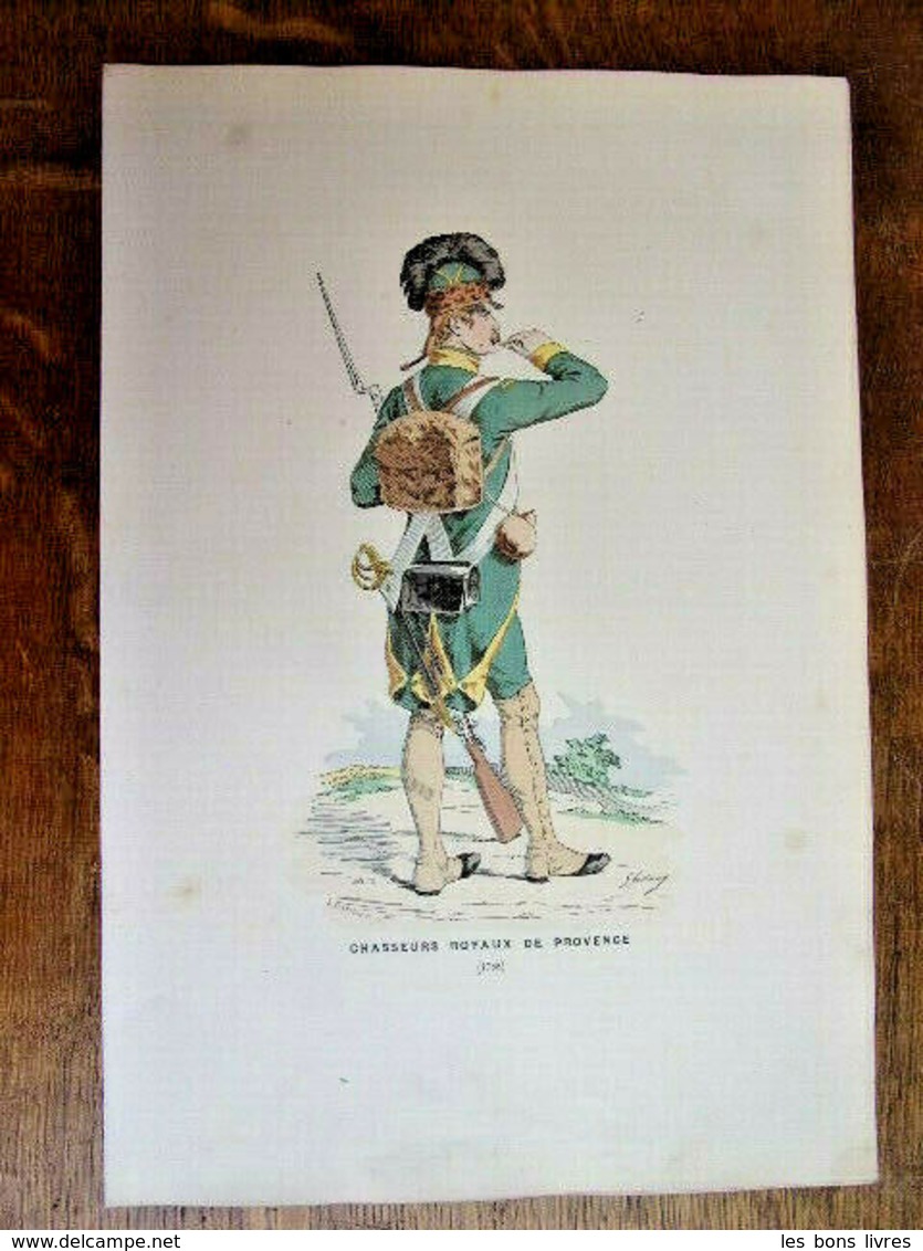 Gravure Couleur. Militaria. Infanterie. Chasseur Royaux De Provence 1788 - Uniformes