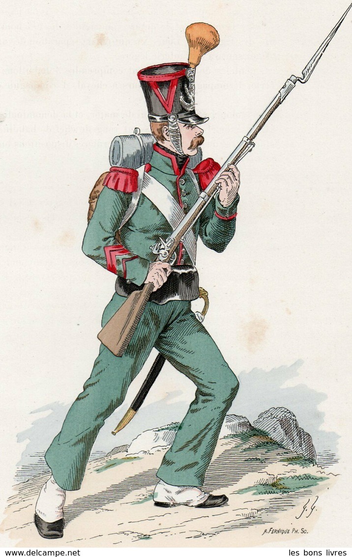 Gravure Couleur. Militaria. Infanterie. Légion Basse Alpes. Carabinier 1819 - Uniformes