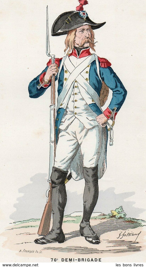 Gravure Couleur. Militaria. Infanterie. Grenadier 76e Brigade. 1794 - Uniformes