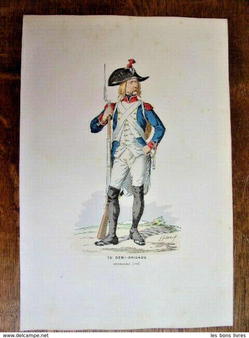 Gravure Couleur. Militaria. Infanterie. Grenadier 76e Brigade. 1794 - Uniformes