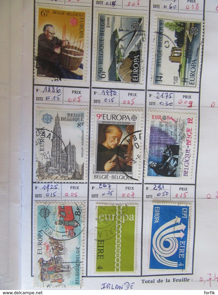 Petit Prix ! Belgique + Espagne - Carnet De Timbres Oblitérés - Très Bon état - Collections (with Albums)