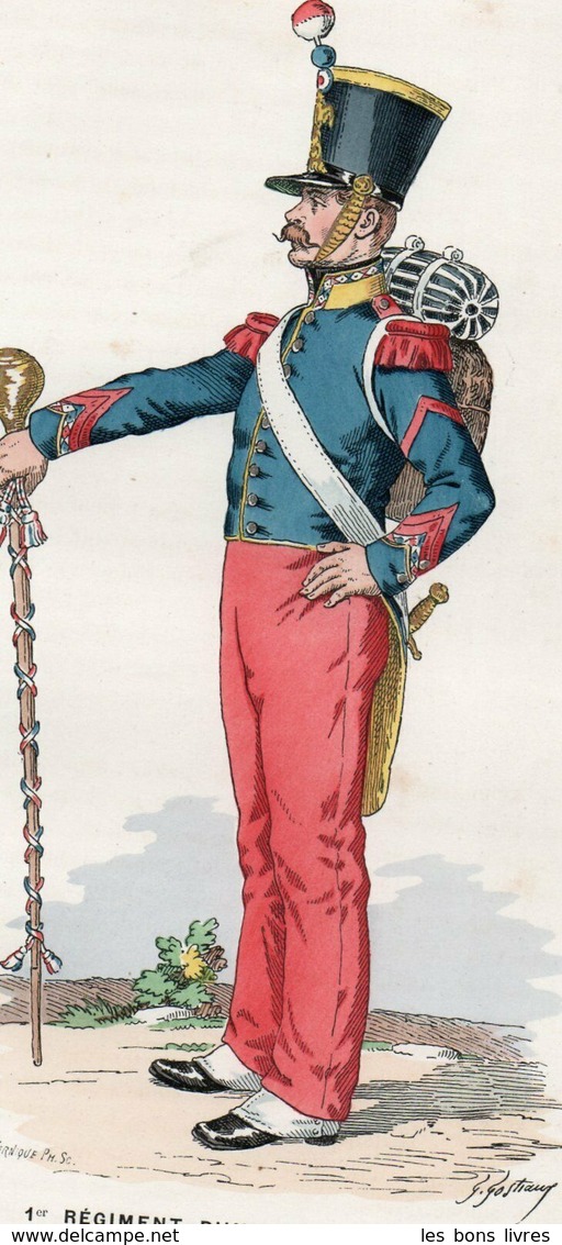 Gravure Couleur. Militaria. Tambour-Maitre 1830 - Uniformes