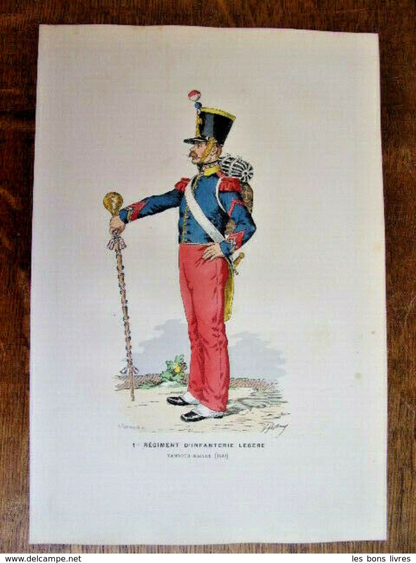 Gravure Couleur. Militaria. Tambour-Maitre 1830 - Uniformes