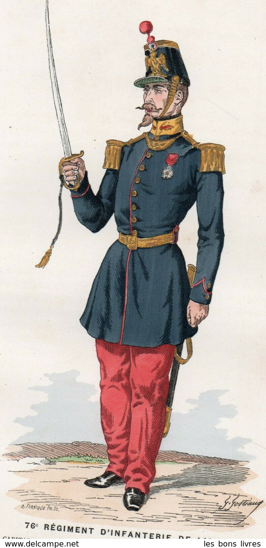 Gravure Couleur. Militaria. Capitaine De Grenadiers En Tenue De Service. 1855 - Uniformes