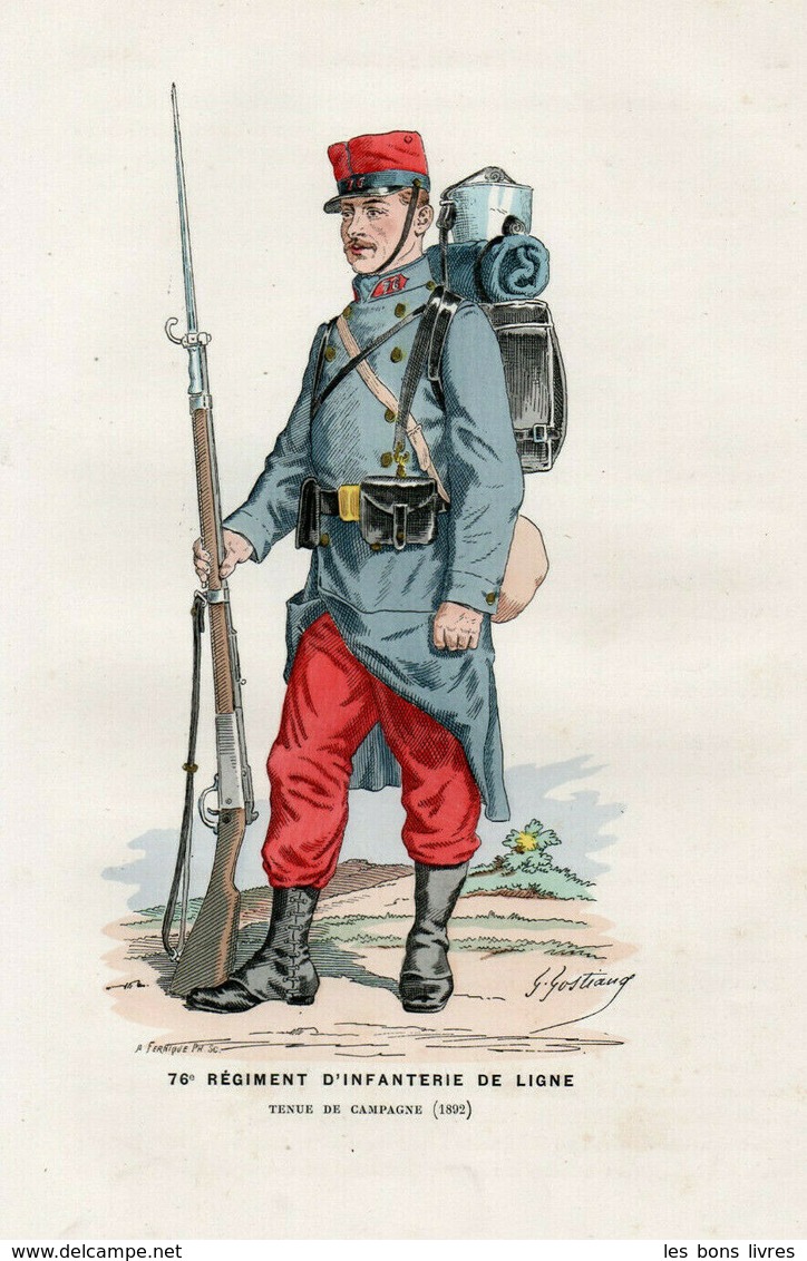 Gravure Couleur. Militaria. Tenue De Campagne. 1892 - Uniformes