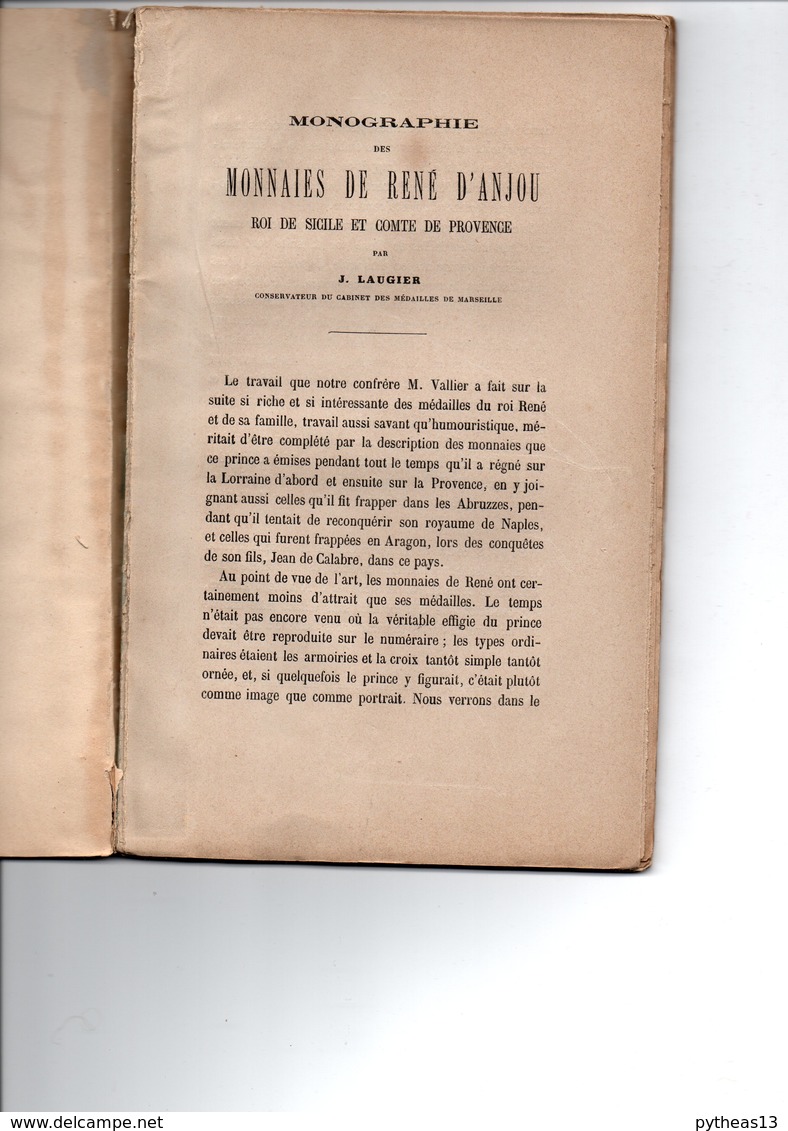 LAUGIER - Monographie Des Monnaies De RENE D'ANJOU Roi De Sicile Et Comte De Provence, Suivi De Son Supplément - Livres & Logiciels