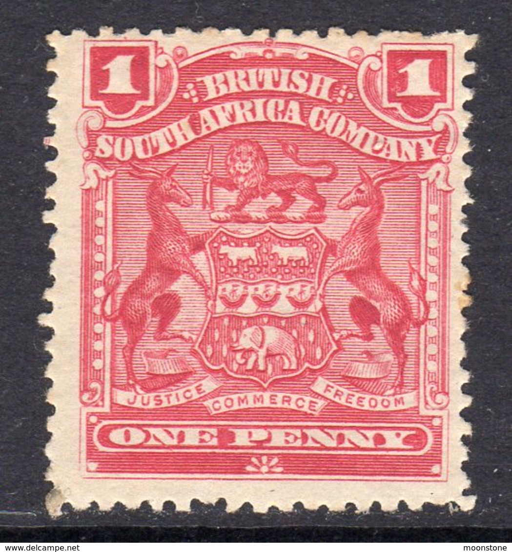 Rhodesia BSAC 1898 1d Red Definitive, Hinged Mint, SG 78 (BA) - Southern Rhodesia (...-1964)