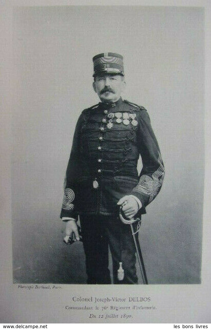 Gravure Militaria. Infanterie. Colonel Joseph Victor Delbos. 1890 - Uniformes