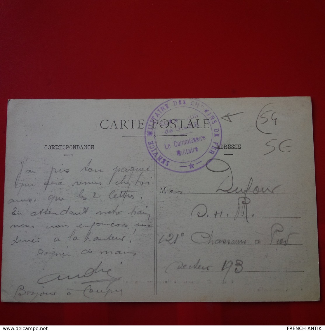 FROUARD CRASSIER DE MONTATAIRE AU FOND BOUXIERE AUX DAMES CACHET SERVICE MILITAIRE DES CHEMINS DE FER - Frouard