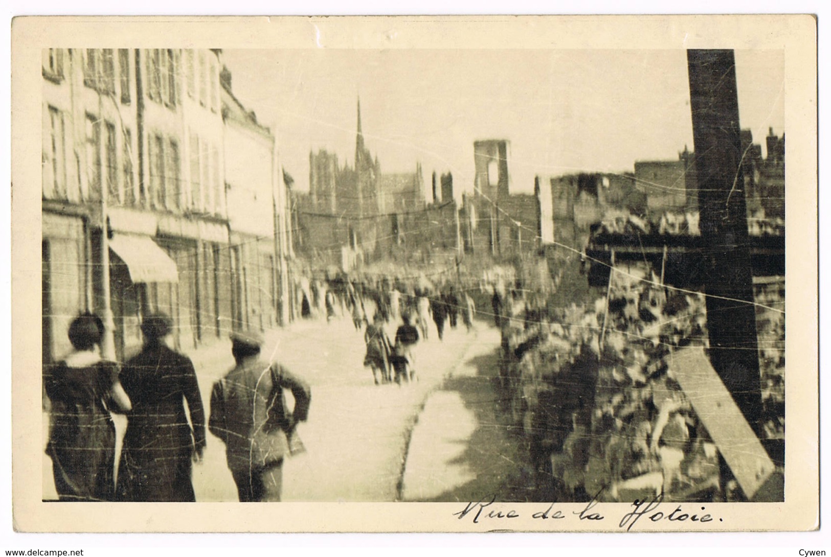 Amiens - Rue De La Hotoie ? - Animée - Dégâts De Guerre ? - Tampon De L’Ingénieur Des Travaux Publics - Amiens