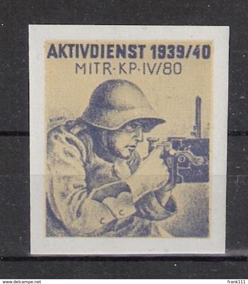 Schweiz Soldatenmarken Infanterie Mitr. Kp. IV/80 ** Aktivdienst 1939/40 - Vignettes