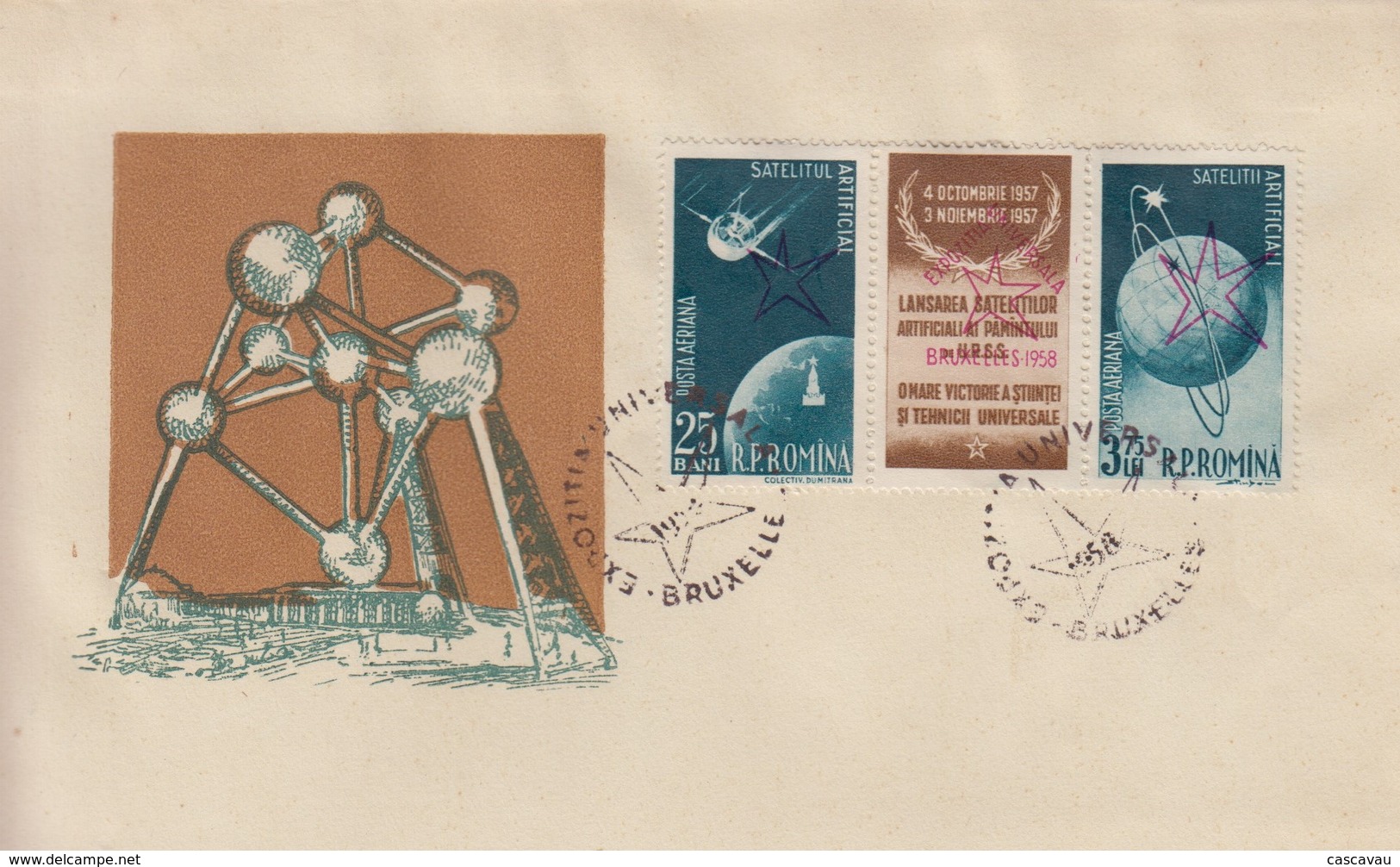 Enveloppe  FDC  1er Jour   ROUMANIE     Exposition  Universelle  BRUXELLES   1958 - 1958 – Bruselas (Bélgica)