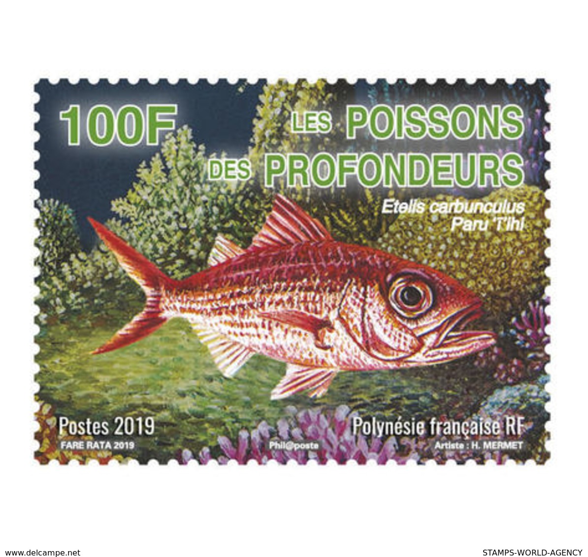 2019-11- FRENCH POLYNESIA  Stamps Face Value Price  FISHE III   1V      MNH** - Nuevos