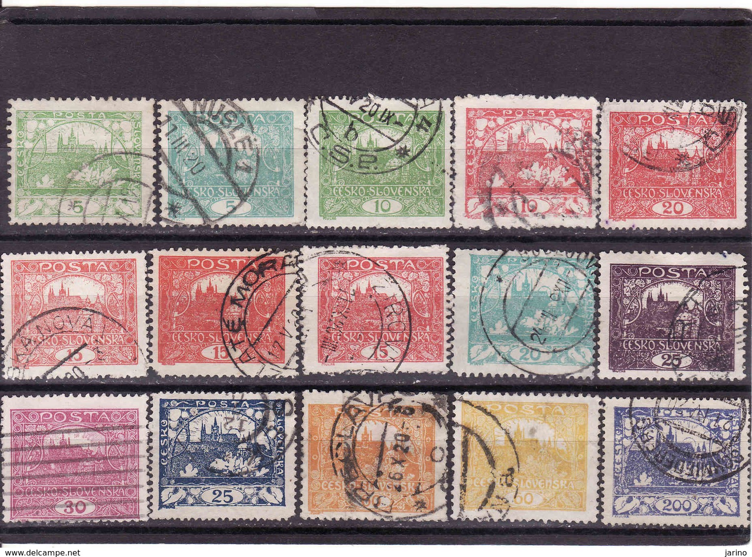 Czechoslovakia  1919, Hradcany - Hradschin, Prag, 15 Different Gebraucht - Oblitérés