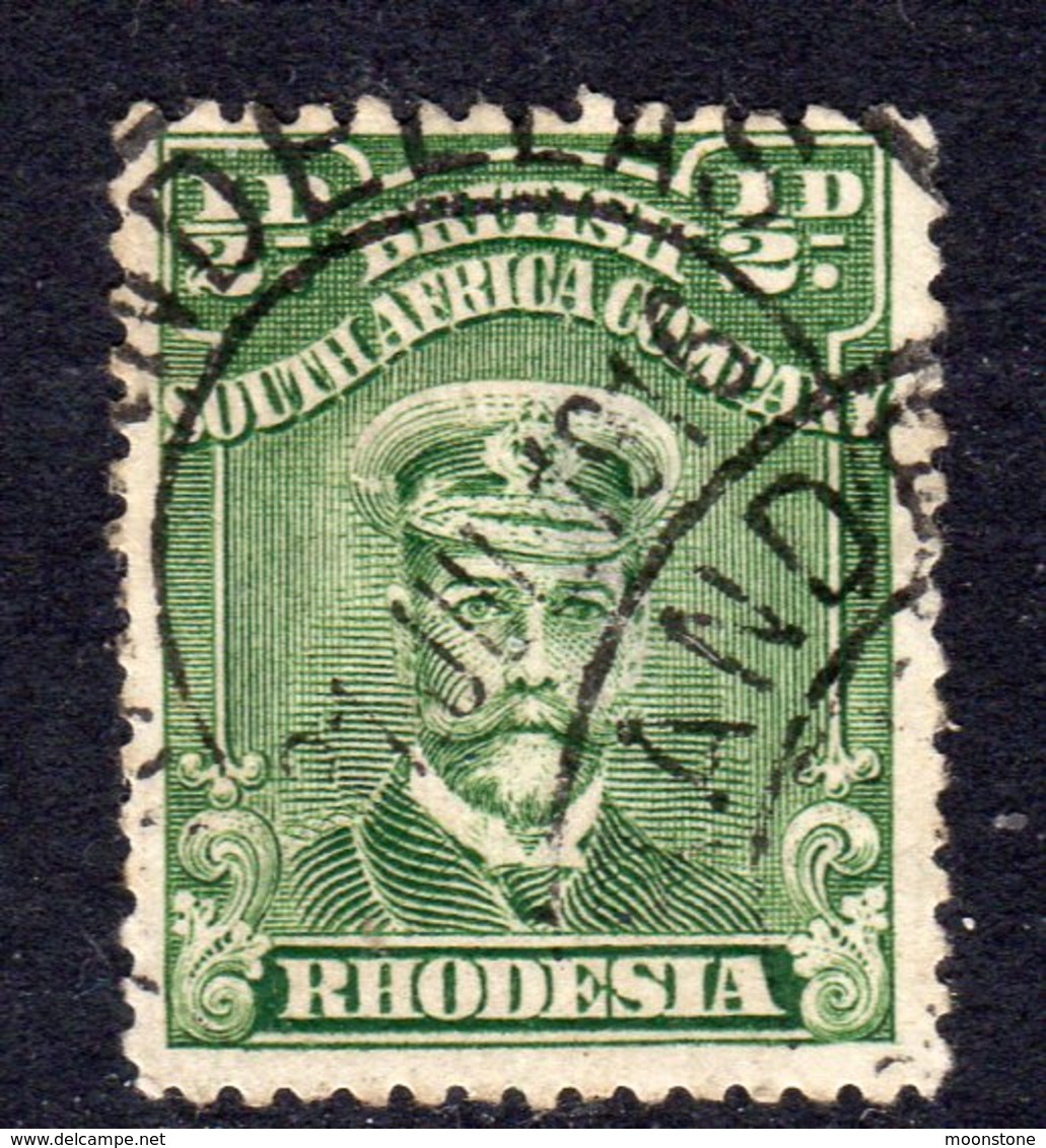 Rhodesia BSAC 1913-14 ½d Green 'Admiral' No Watermark Definitive, Used, SG 187 (BA) - Southern Rhodesia (...-1964)