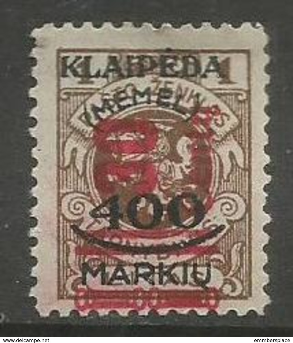 Klaipeda (Memel) - 1923 Arms Surcharges 30/400/1 MH * - Nuovi