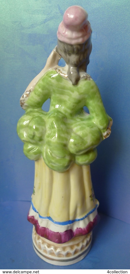 Old Art Decor Pottery Victorian Porcelain Woman Girl Figurine 9" Marked IMPORT - Andere & Zonder Classificatie