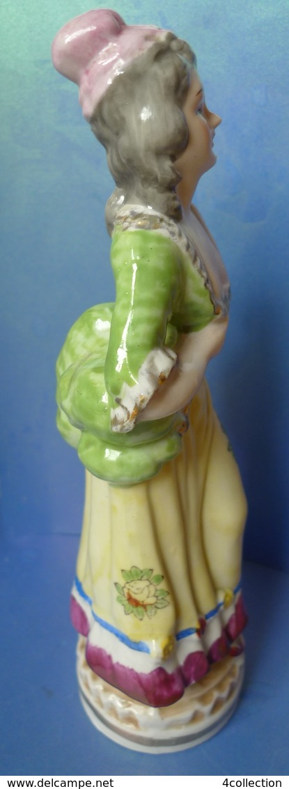 Old Art Decor Pottery Victorian Porcelain Woman Girl Figurine 9" marked IMPORT