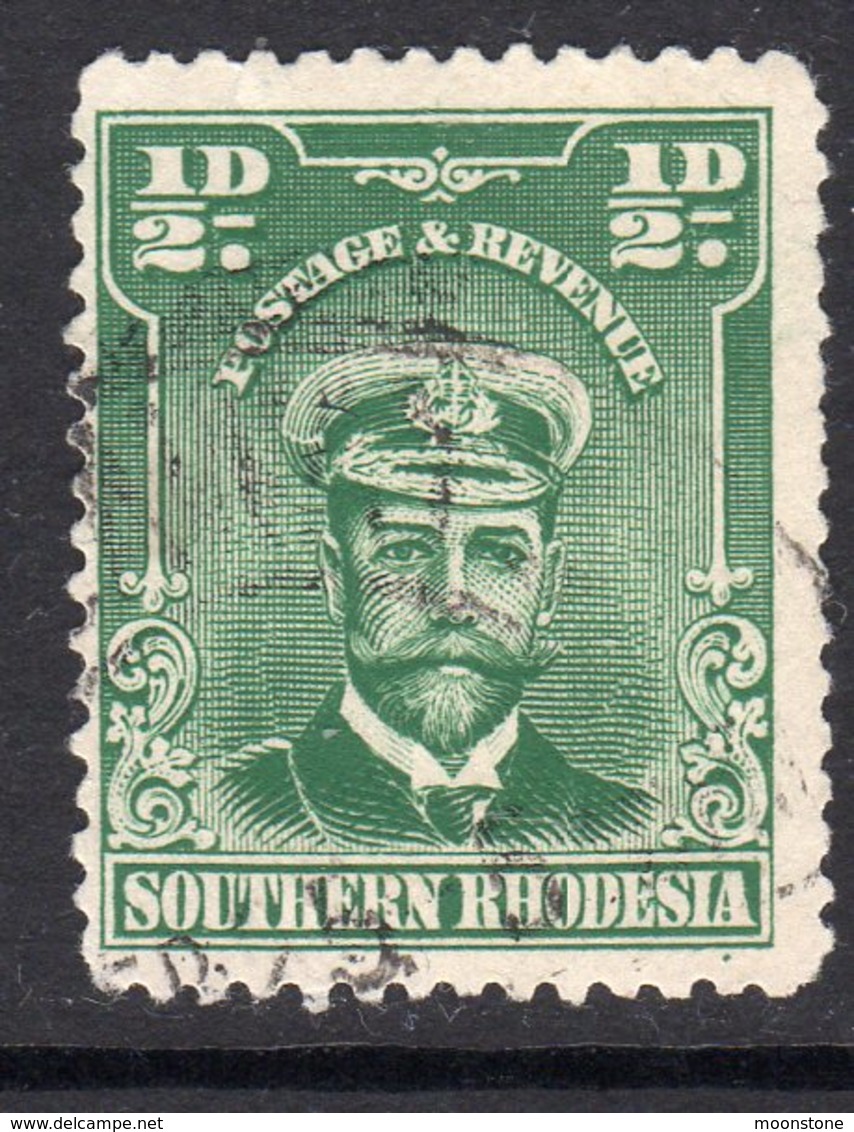 Southern Rhodesia 1924 ½d Green 'Admiral' Definitive, Used, SG 1 (BA) - Southern Rhodesia (...-1964)