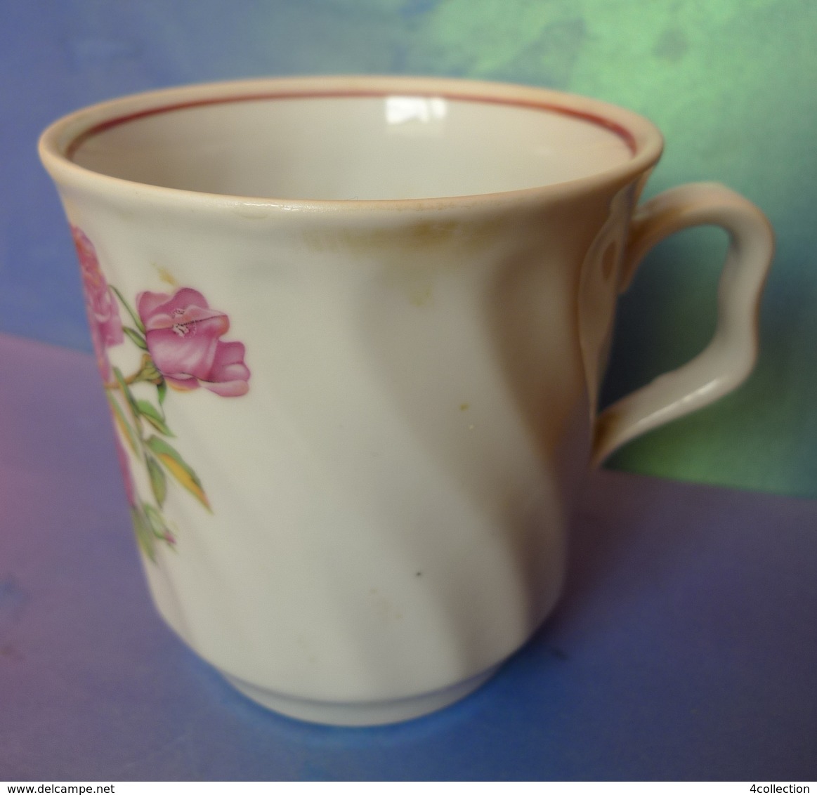 USSR Soviet Baranovsky Porcelain Factory MUG CUP Rose Baranovka Hallmark - Autres & Non Classés