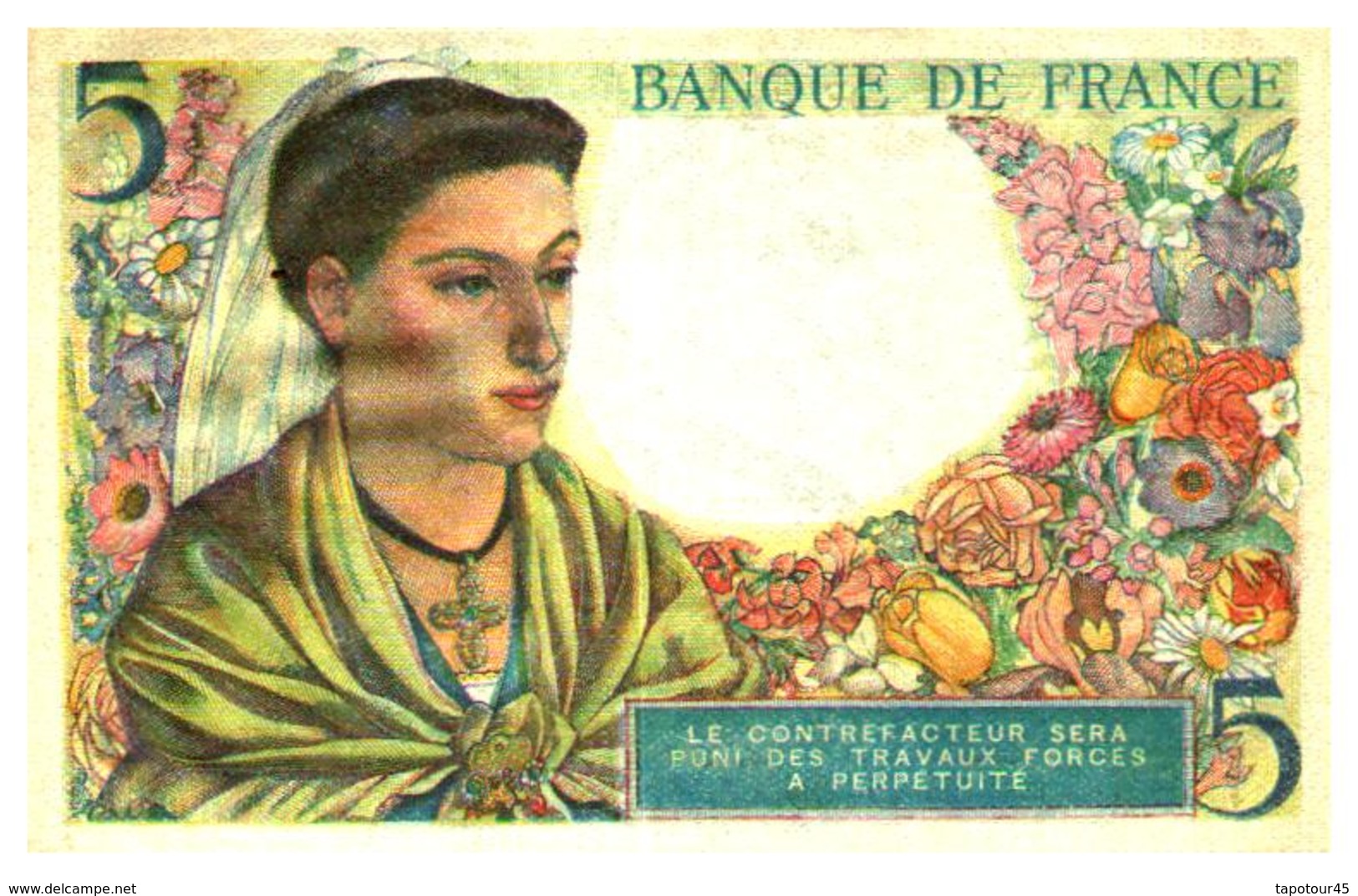 Billet  >  France > 5  Francs  1943 Neuf - 5 F 1943-1947 ''Berger''