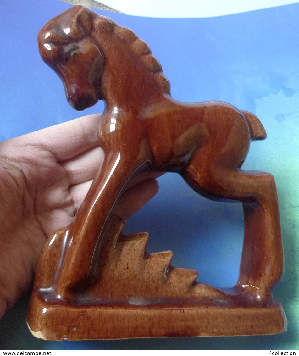 Old Decor Collectibles Ceramic figurine Horse Foal Stallion Pony animals figure