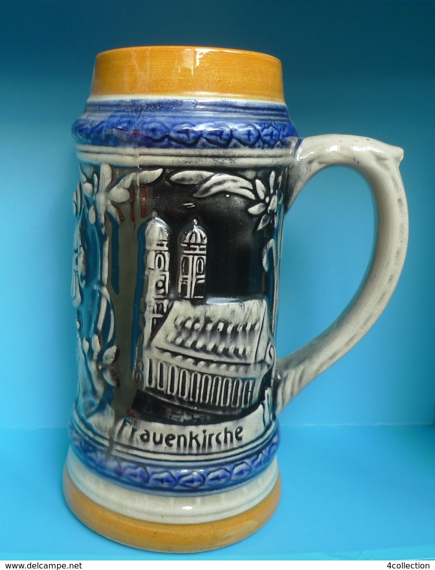 VTG Germany Collectibes Hofbrauhaus Frauenkirche Munchen Relief BEER MUG Stein - Sonstige & Ohne Zuordnung