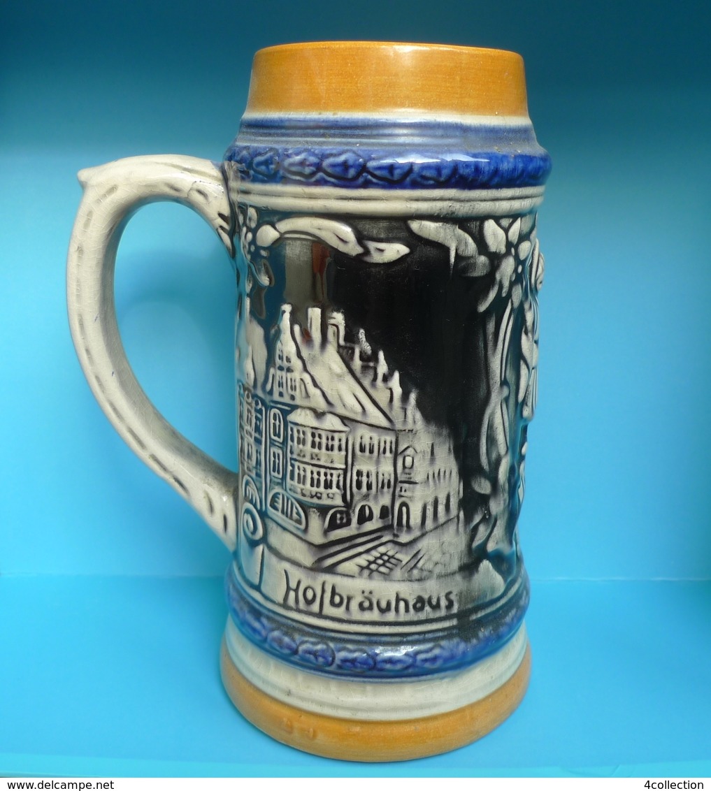 VTG Germany Collectibes Hofbrauhaus Frauenkirche Munchen Relief BEER MUG Stein - Otros & Sin Clasificación