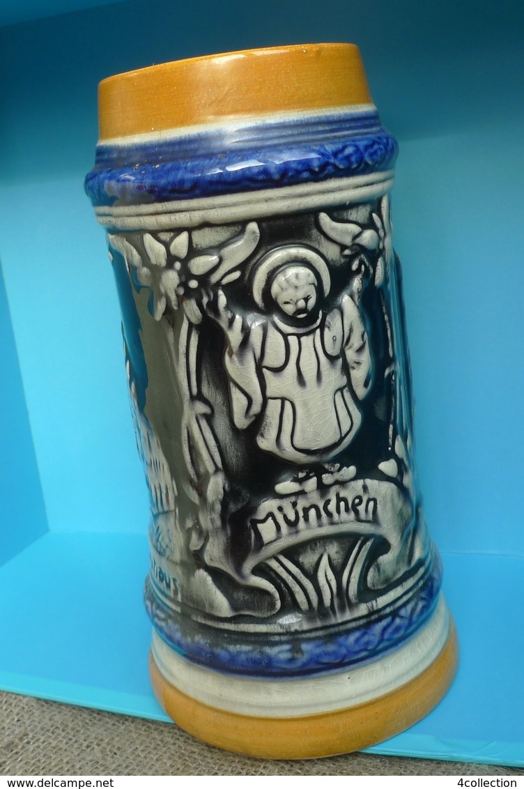 VTG Germany Collectibes Hofbrauhaus Frauenkirche Munchen Relief BEER MUG Stein