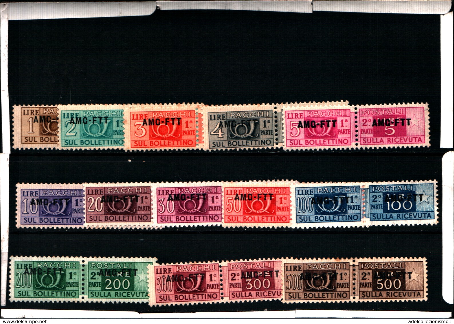 93613) ITALIA-Trieste - AMG FT-Corno Di Posta, Soprastampa Su Una Riga - Pacchi Postali - 1949-  VALORI MNH** - Postpaketen/concessie