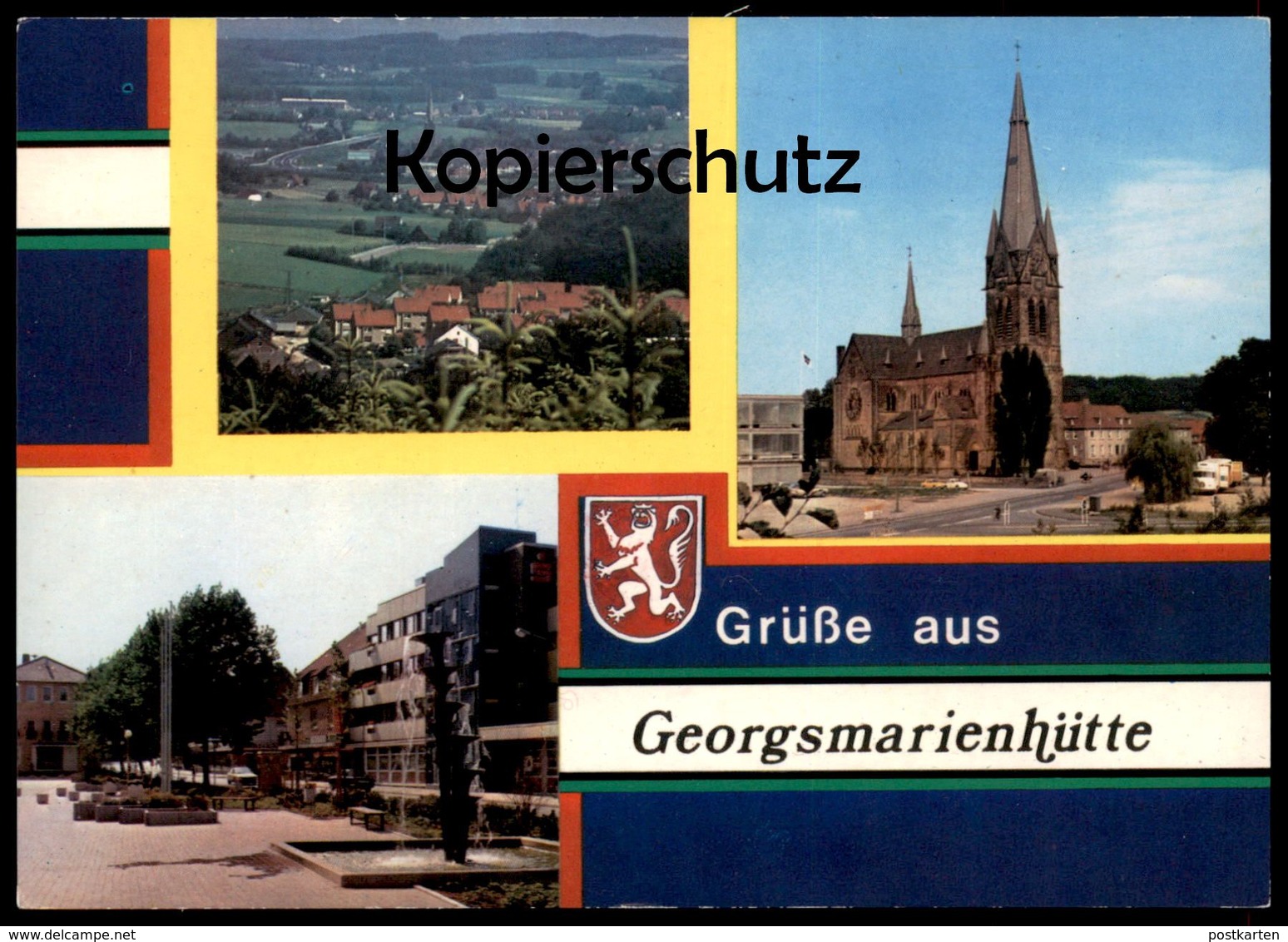 ÄLTERE POSTKARTE BLICK AUF OESEDE GEORGSMARIENHÜTTE BEI OSNABRÜCK PFARRKIRCHE ST. PETER & PAUL MARKTPLATZ - Georgsmarienhuette