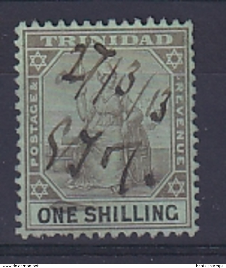 Trinidad & Tobago: 1904/09   Britannia     SG143   1/-   Black/green   Used Fiscal - Trinidad & Tobago (...-1961)