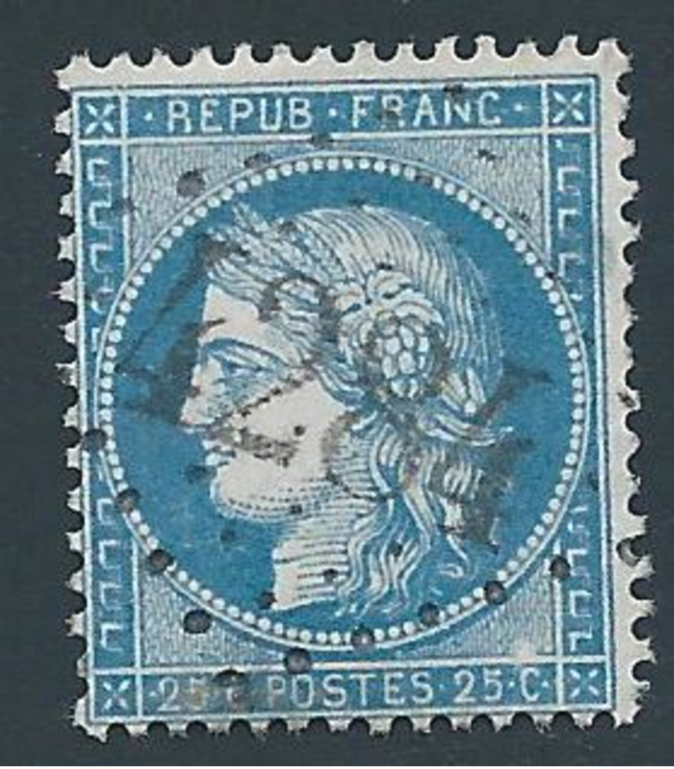 FRANCE - 1871 - Cérès Type I - YT N°60 A - 25 C. Bleu - Oblitéré GC 4284 VILLOTTE DEVANT ST MIHIEL (53) Ind 11 - TB Etat - 1871-1875 Ceres