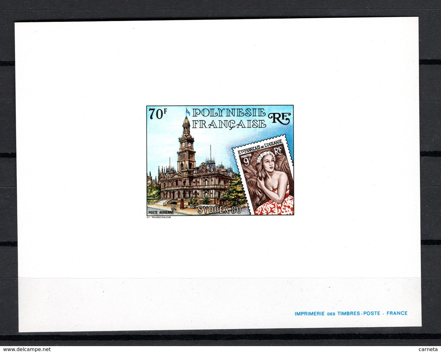 POLYNESIE  PA N° 155   EPREUVE DE LUXE  NEUF SANS CHARNIERE COTE 35.00€   EXPOSITION PHILATELIQUE - Imperforates, Proofs & Errors