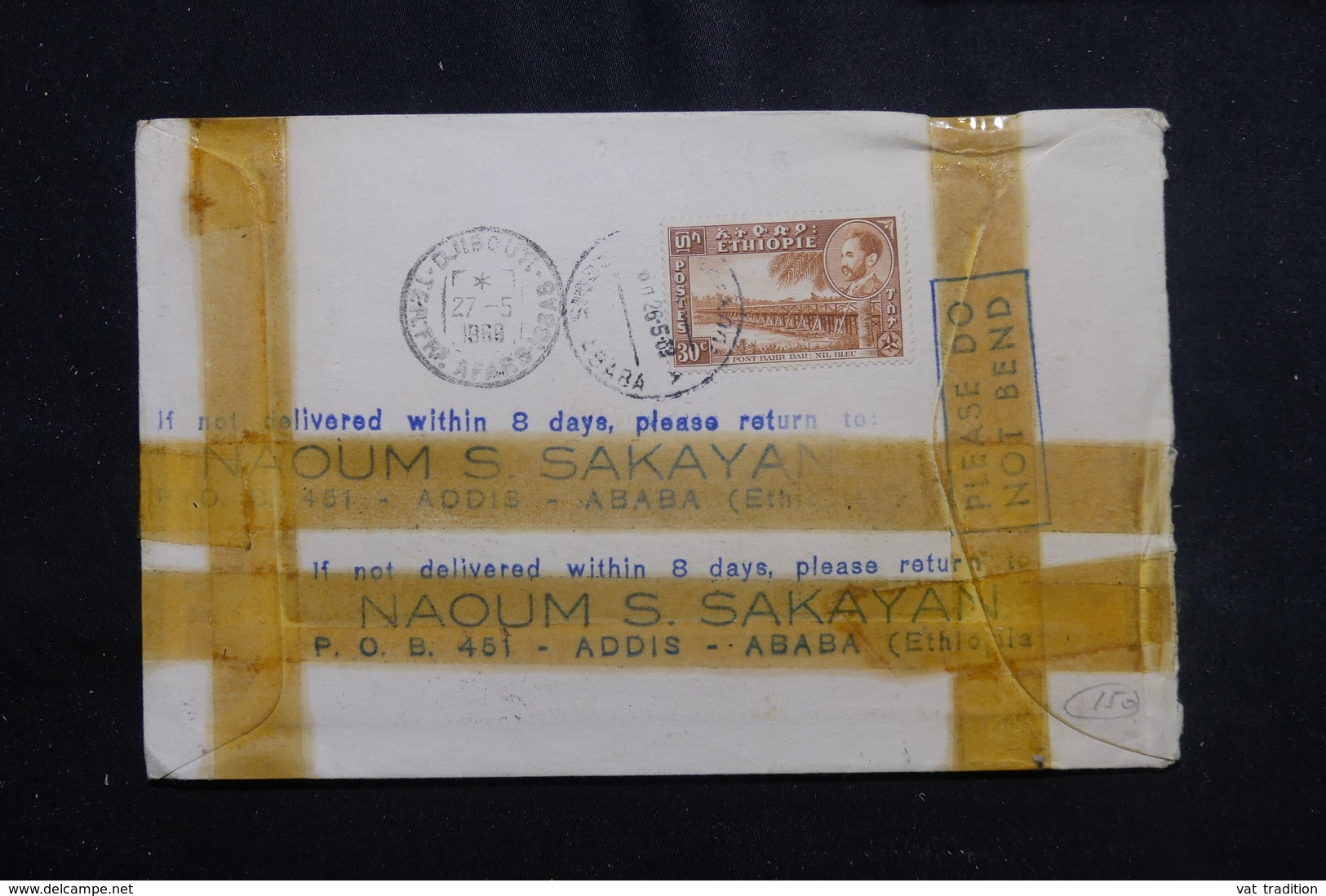 ETHIOPIE- Enveloppe En Recommandé De Addis Ababa Pour Djibouti En 1969 , Affranchissement Plaisant - L 56409 - Ethiopie