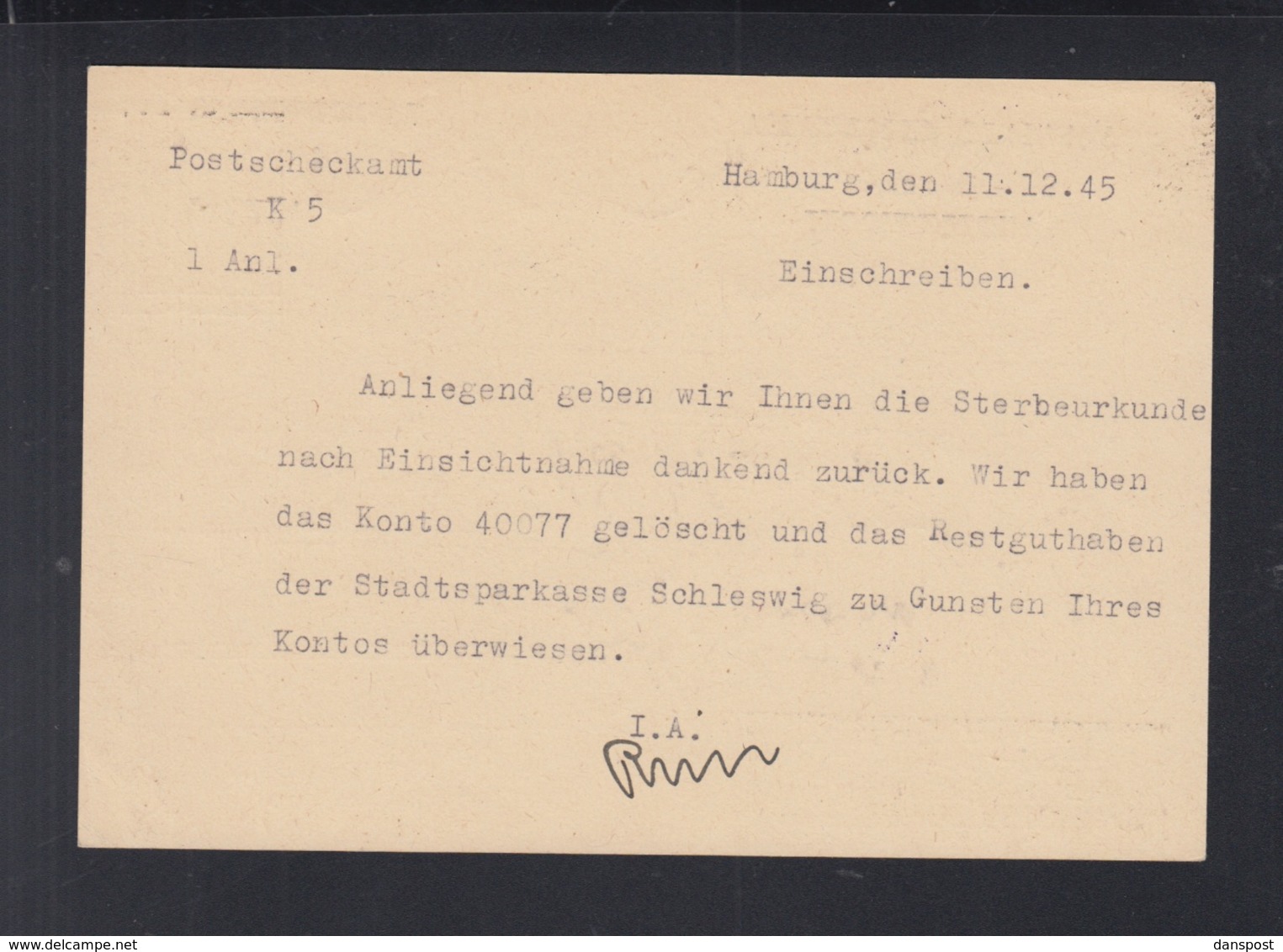 Postsache Hamburg 1945 - Sonstige & Ohne Zuordnung