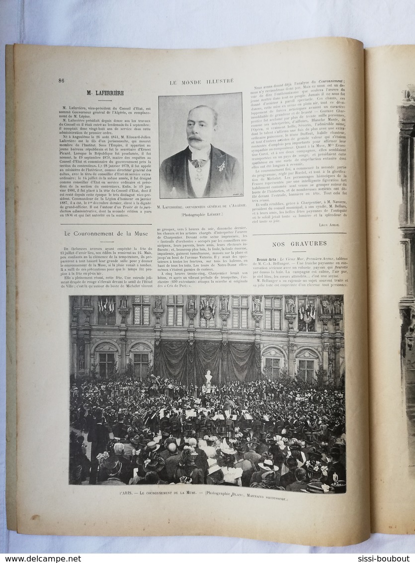 LE MONDE ILLUSTRE - ANNEE 1898 / Mission Gentil Lac Tchad / La Sorbonne / Mlle Basoche / Tombeau Richelieu - Tijdschriften - Voor 1900