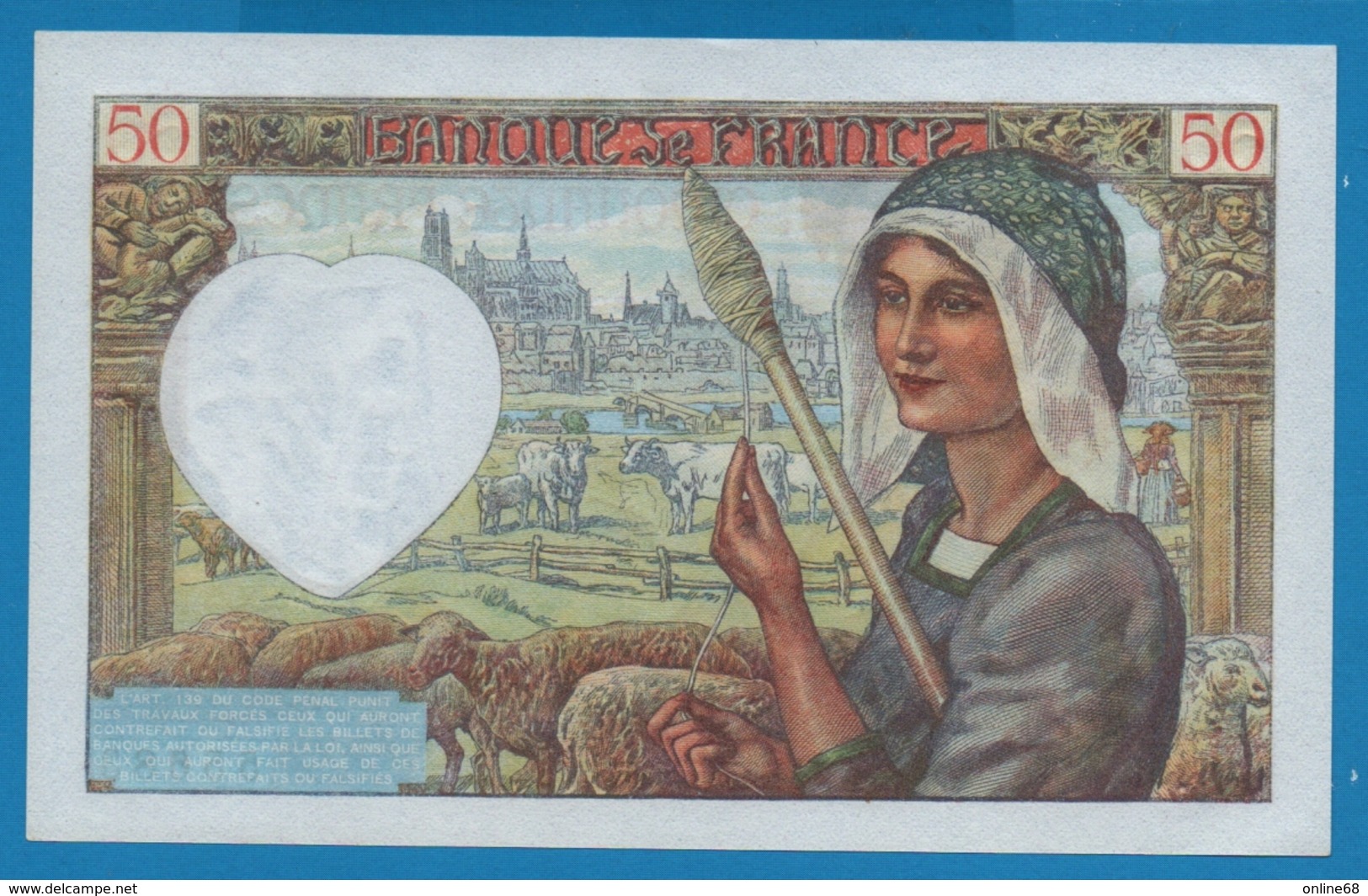 FRANCE 50 Francs 15.5.1942  ''Jacques Coeur''		# K.169  55683 - 50 F 1940-1942 ''Jacques Coeur''