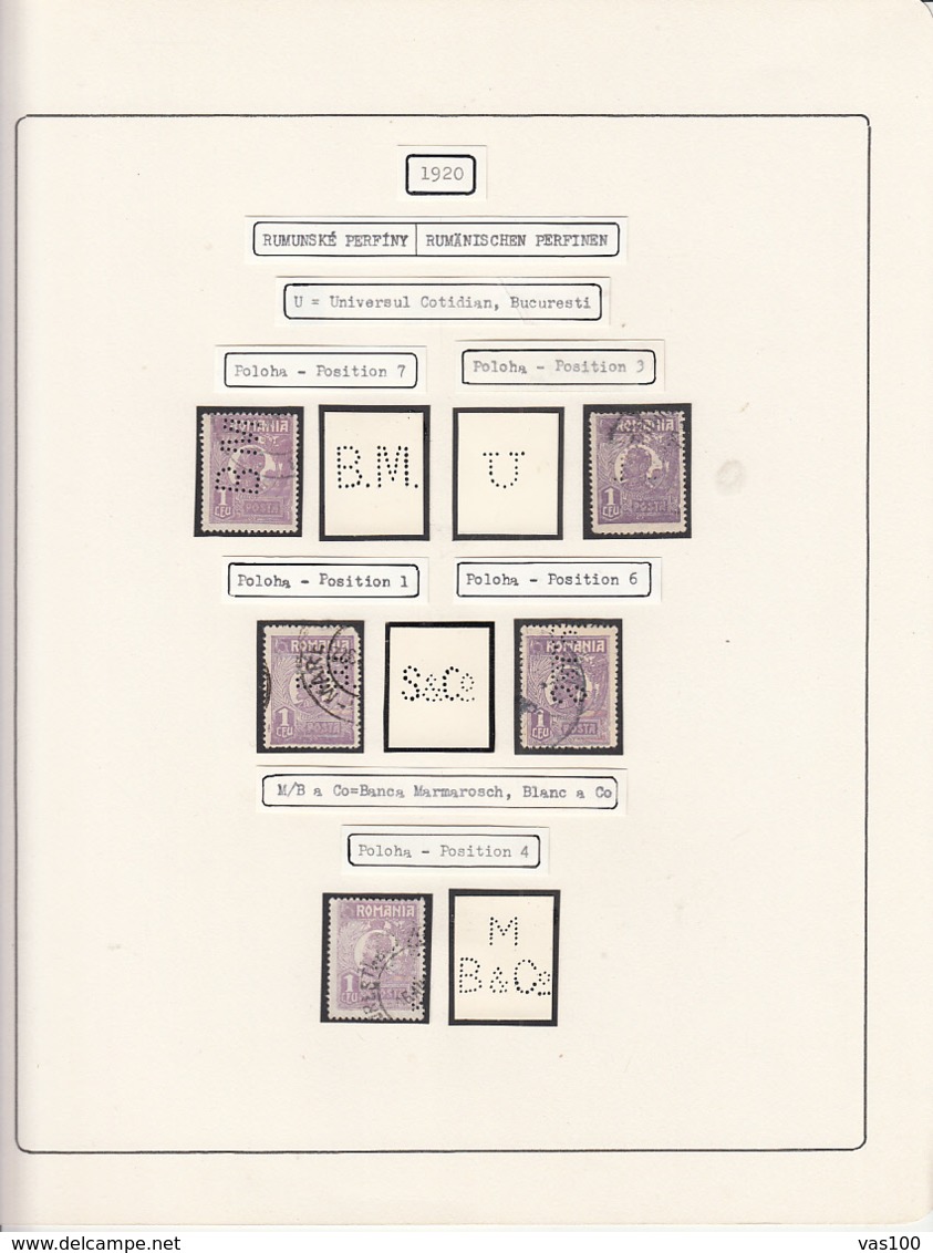 PERFINS, KING FERDINAND STAMPS, 1920, ROMANIA - Perforadas