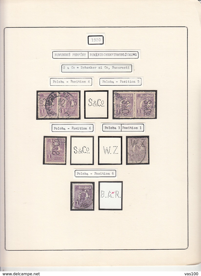 PERFINS, KING FERDINAND STAMPS, 1920, ROMANIA - Perforadas