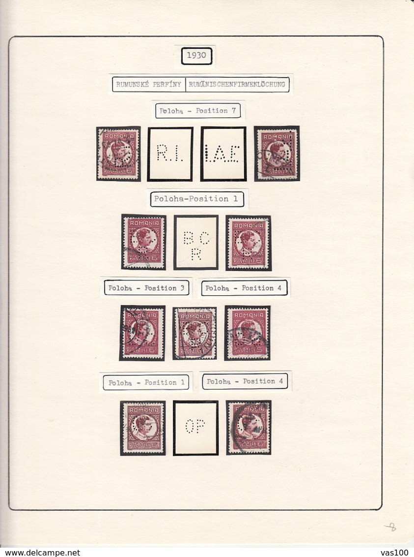 PERFINS, KING CAROL II STAMPS, 1930, ROMANIA - Perforadas