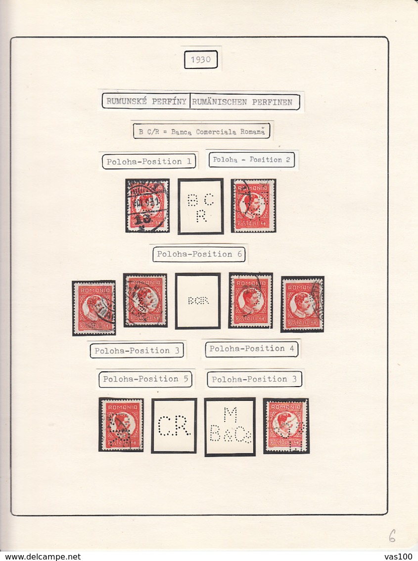 PERFINS, KING CAROL II STAMPS, 1930, ROMANIA - Perforés