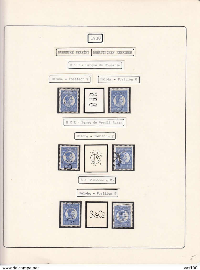 PERFINS, KING CAROL II STAMPS, 1930, ROMANIA - Perforadas